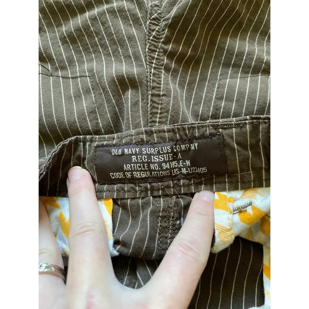 Old Navy Brown Striped Boys Shorts, Size 14
